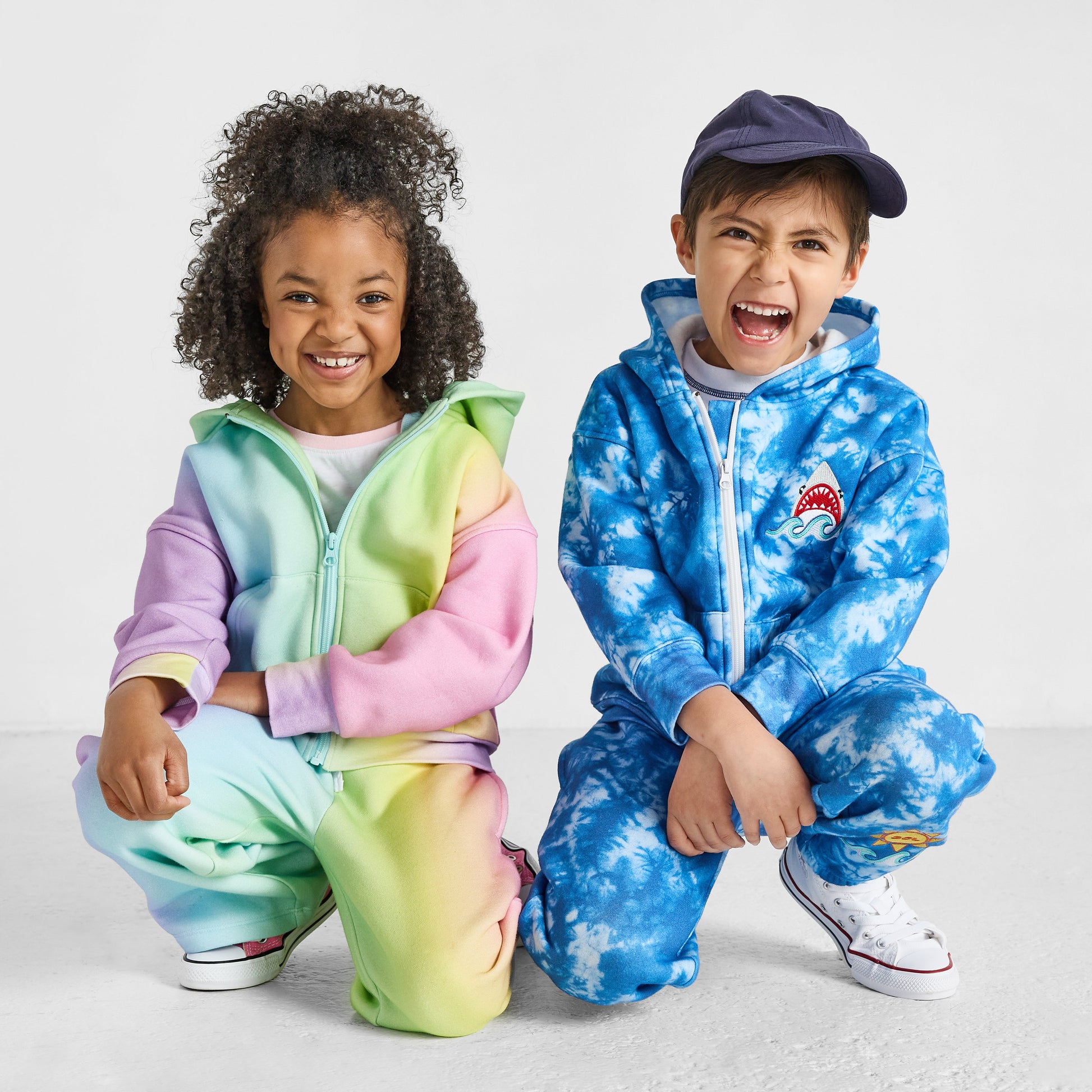 Shark Tie-Dye Zip-Up Hoodie - Organic Cotton & Recycled Polyester | Rebloomed Kids