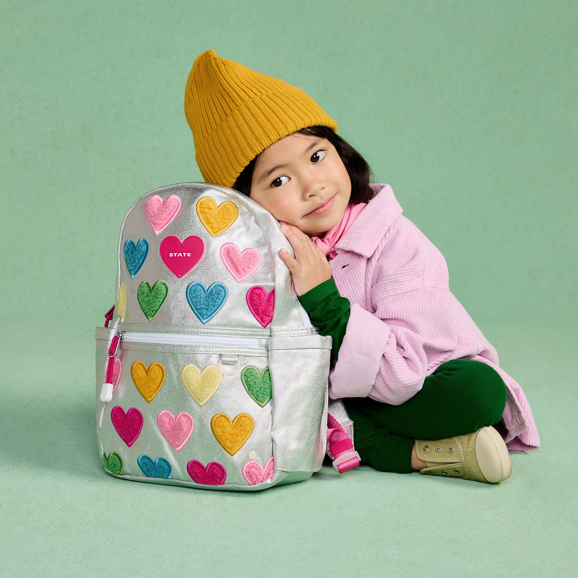 State Bags Kane Backpack - Happy Fuzzy Hearts
