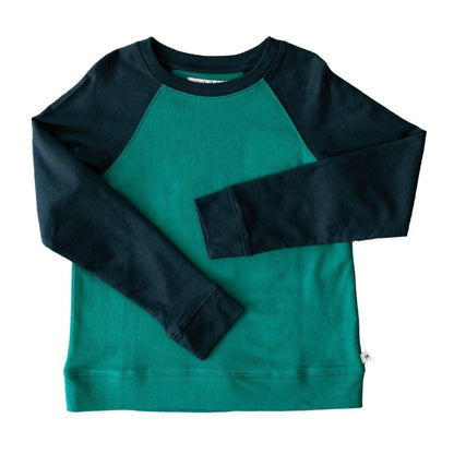 Organic Cotton Color Block Raglan Kids Sweatshirt | Jackalo