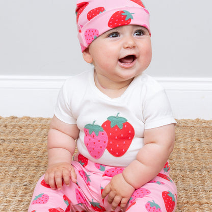 Organic Cotton Baby Bodysuit Short Sleeve Strawberry | Kite Clothing