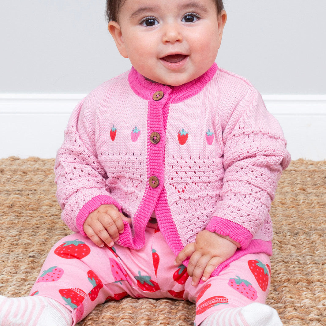 Organic Cotton Baby Leggings Strawberry Print | Kite Clothing