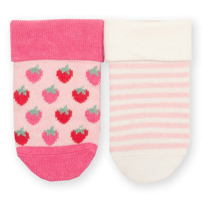 Organic Baby Socks 2-Pack Berry Dot & Pink Stripe | Kite Clothing