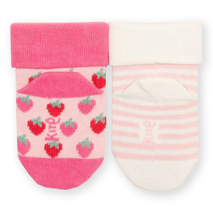 Organic Baby Socks 2-Pack Berry Dot & Pink Stripe | Kite Clothing