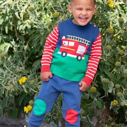 Organic Cotton Knee Patch Joggers Blue | Kite Clothing