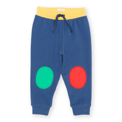 Organic Cotton Knee Patch Joggers Blue | Kite Clothing