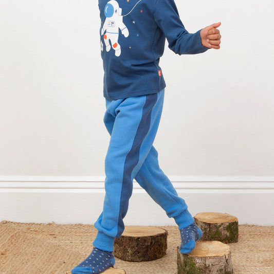 Kite Clothing Organic Boys' Side Stripe Joggers- Cornflower Blue