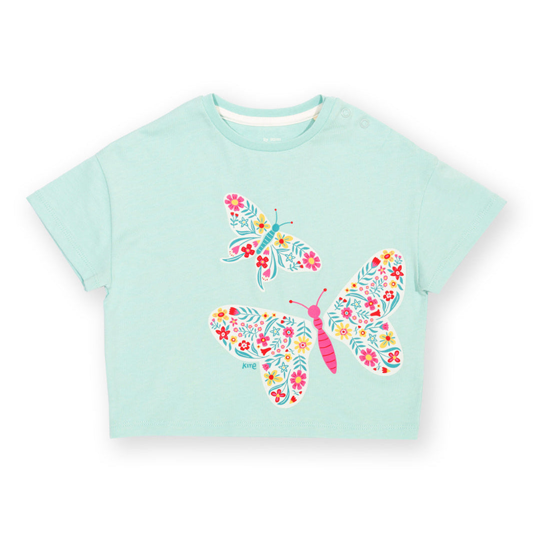 Organic Cotton Short Sleeve T-Shirt Butterfly Print | Kite Clothing