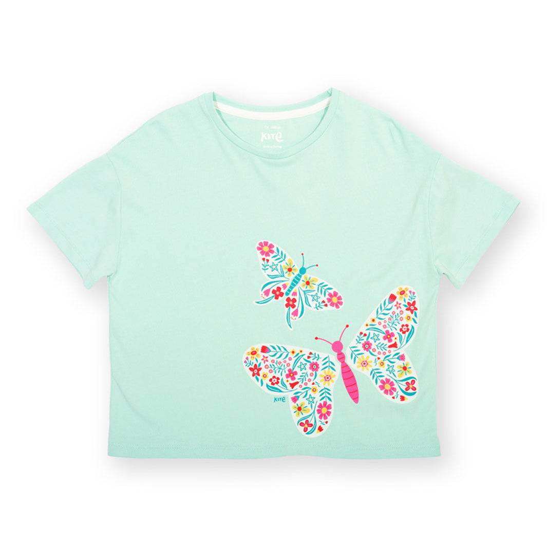 Organic Cotton Short Sleeve T-Shirt Butterfly Print | Kite Clothing