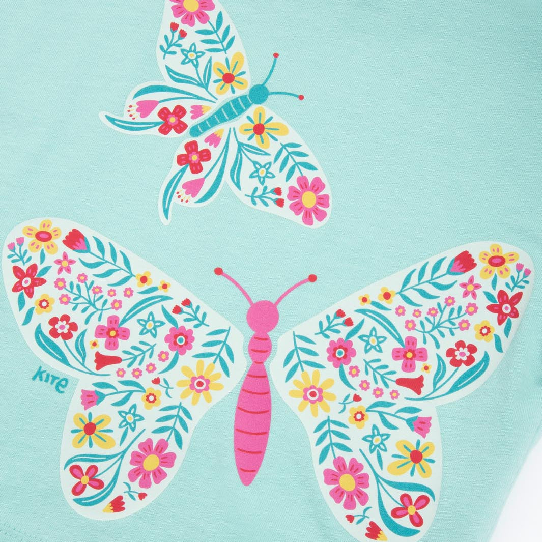 Organic Cotton Short Sleeve T-Shirt Butterfly Print | Kite Clothing