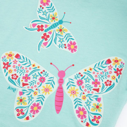 Organic Cotton Short Sleeve T-Shirt Butterfly Print | Kite Clothing