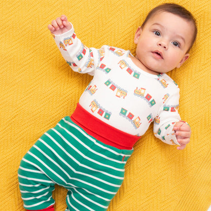 Kite Clothing Organic Long-Sleeved Baby Bodysuit- Choo Choo Train