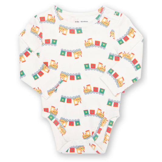 Kite Clothing Organic Long-Sleeved Baby Bodysuit- Choo Choo Train