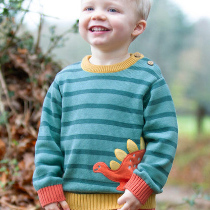 Kite Clothing Organic Boys' Sweater- Dinosaur Appliqué