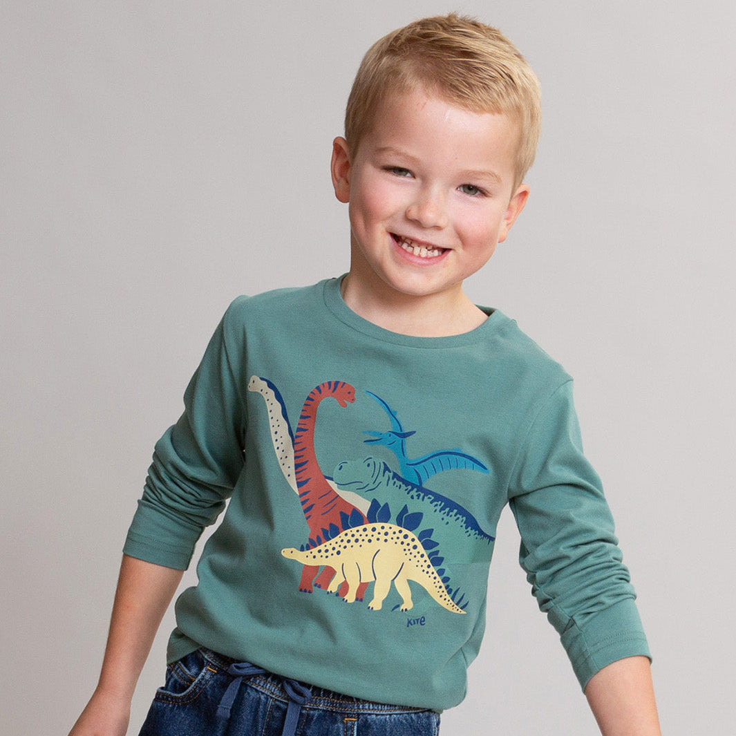 Organic Cotton Long Sleeve T-Shirt - Team Dinosaur