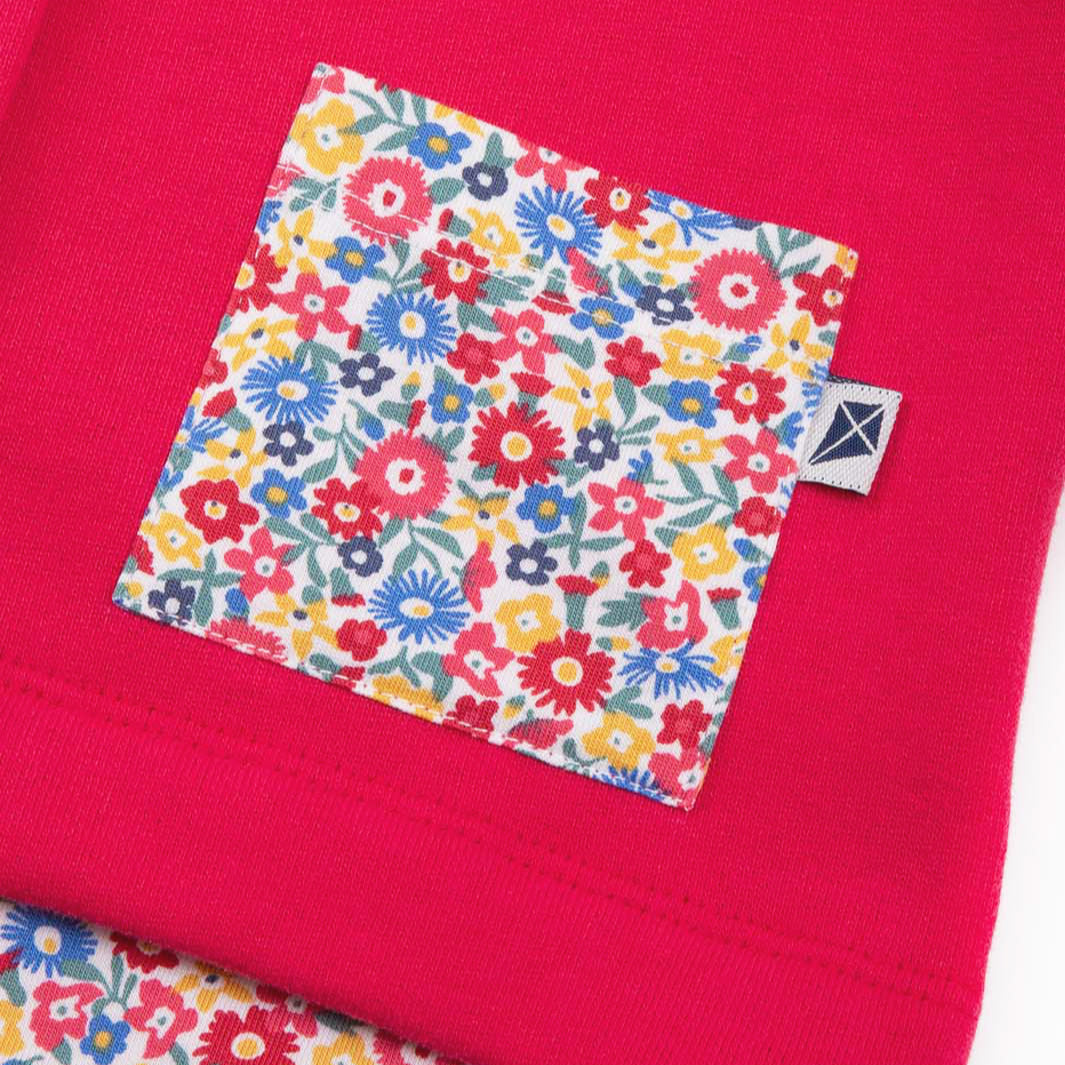 Kite Clothing Organic Girls' Hooded Sweatshirt- Raspberry Ditsy