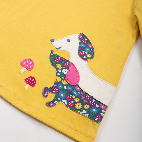 Kite organic Dachshund tunic, closeup