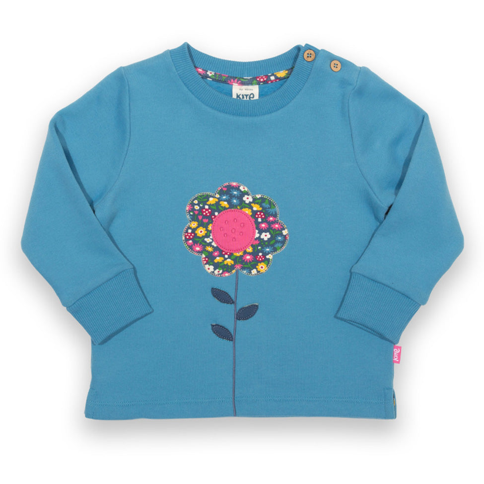 Kite organic Flower appliqué sweatshirt