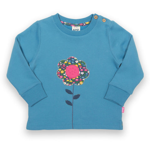 Kite organic Flower appliqué sweatshirt