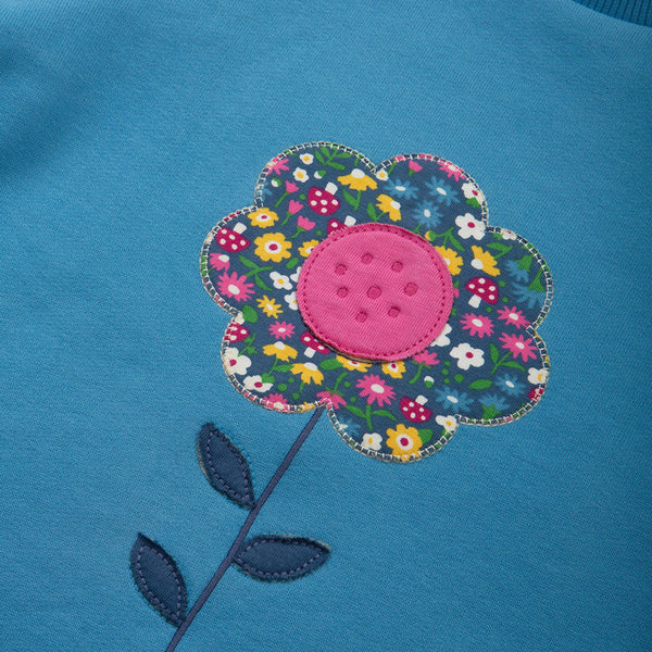 Kite organic Flower appliqué sweatshirt, closeup