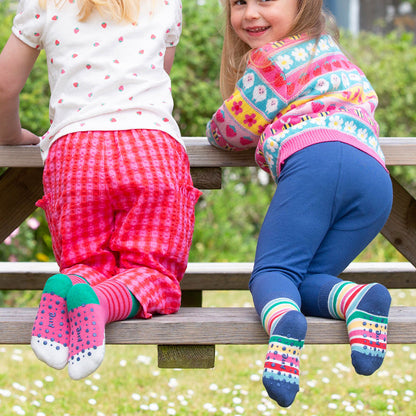 Organic Cotton Grippy Socks 2-Pack Sheep & Stripe | Kite Clothing