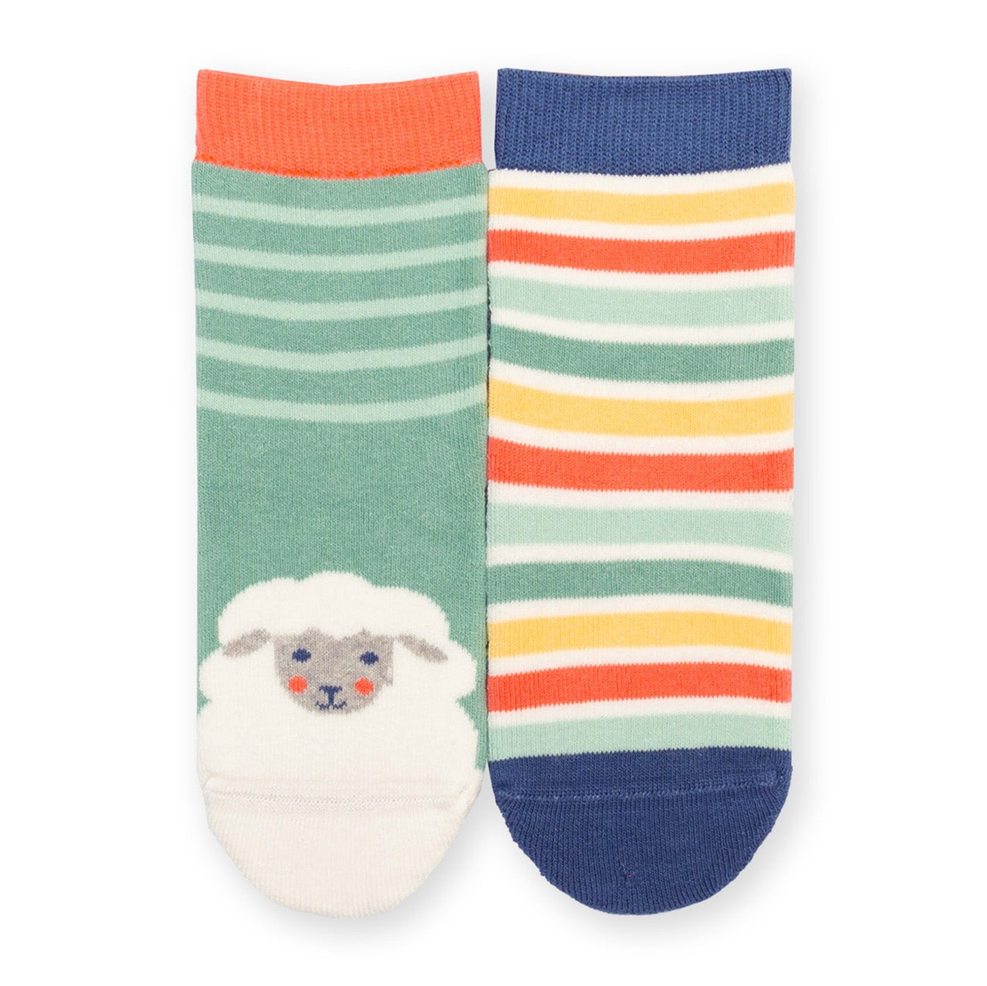 Organic Cotton Grippy Socks 2-Pack Sheep & Stripe | Kite Clothing