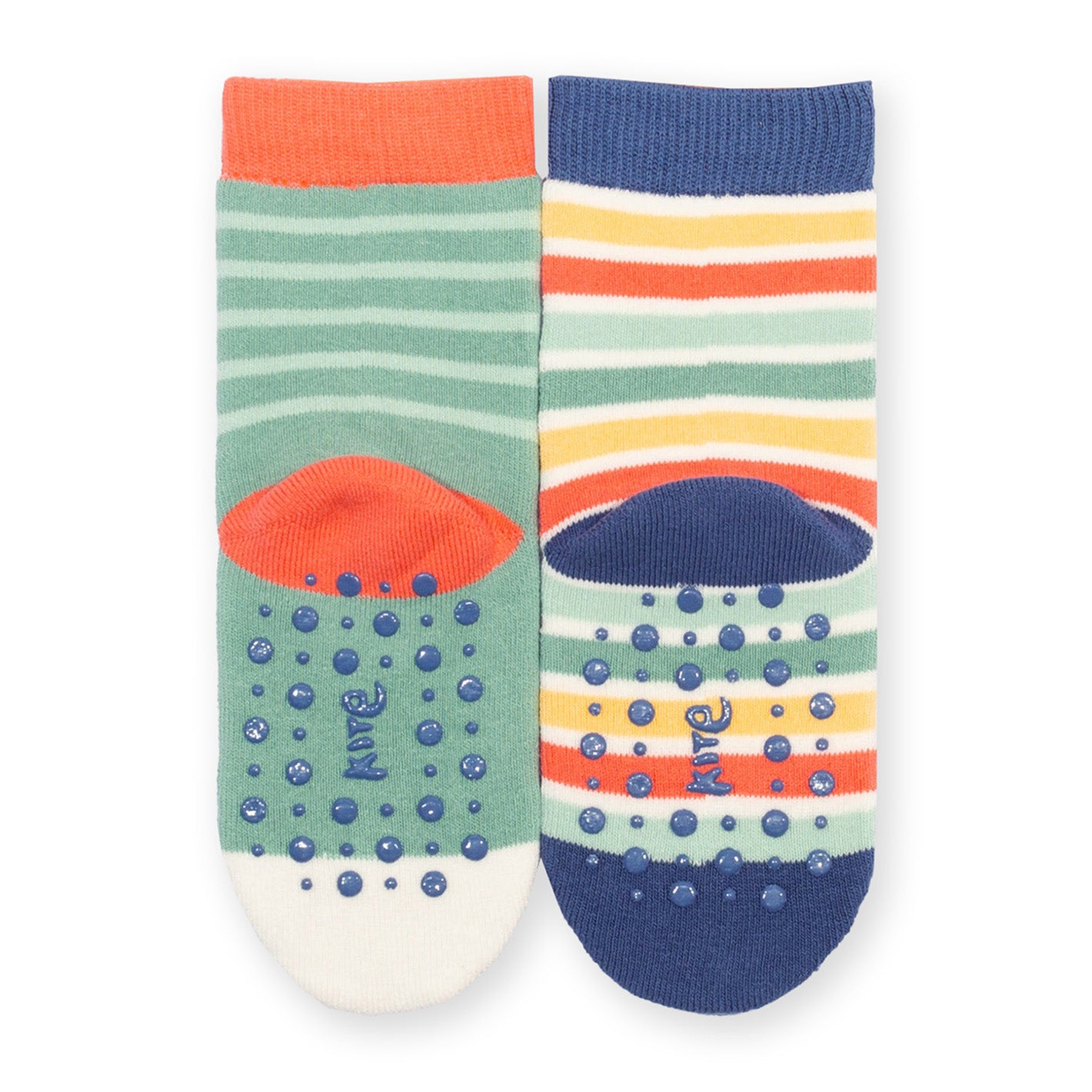 Organic Cotton Grippy Socks 2-Pack Sheep & Stripe | Kite Clothing