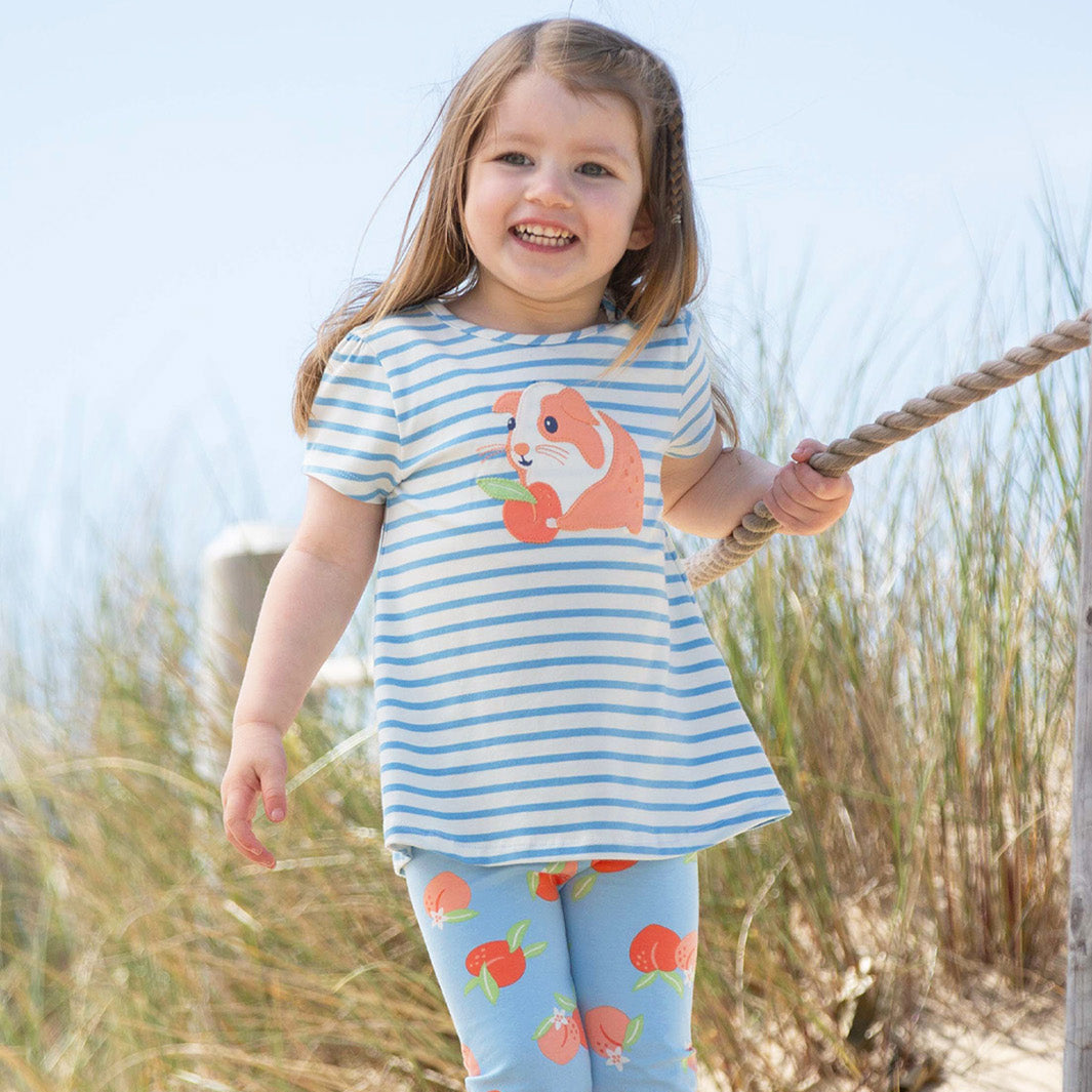 Organic Cotton Guinea Pig Appliqué Short Sleeve Girls Tunic | Kite Clothing