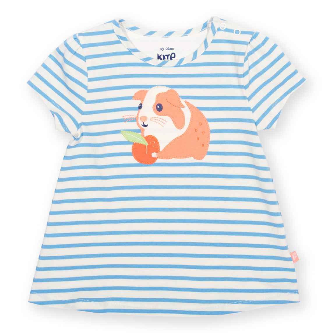 Organic Cotton Guinea Pig Appliqué Short Sleeve Girls Tunic | Kite Clothing