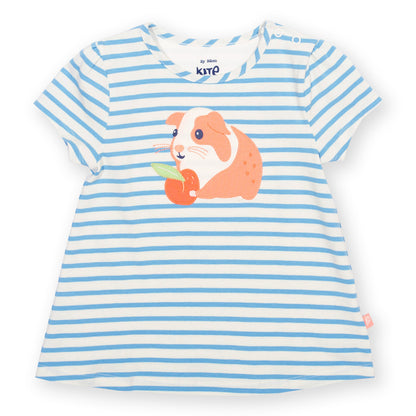 Organic Cotton Guinea Pig Appliqué Short Sleeve Girls Tunic | Kite Clothing