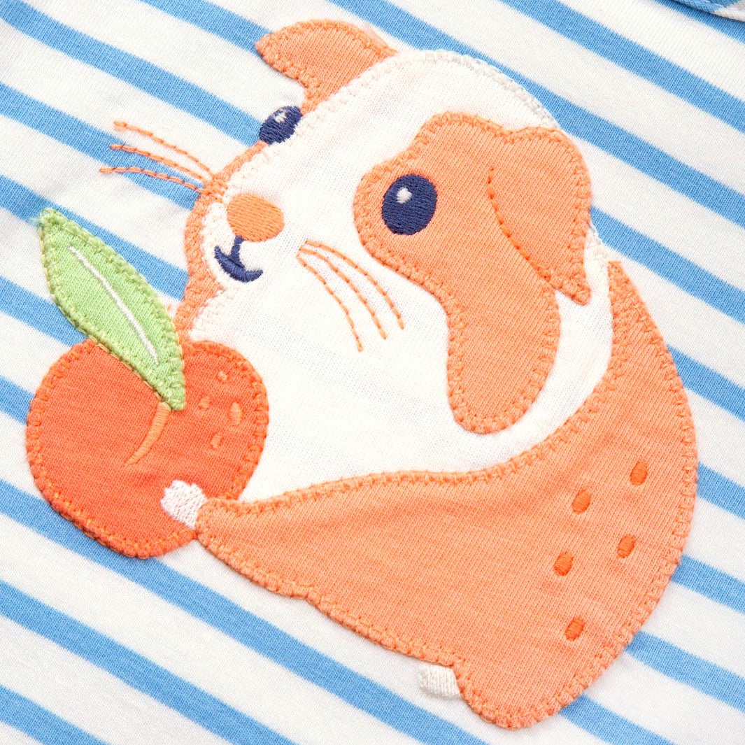 Organic Cotton Guinea Pig Appliqué Short Sleeve Girls Tunic | Kite Clothing