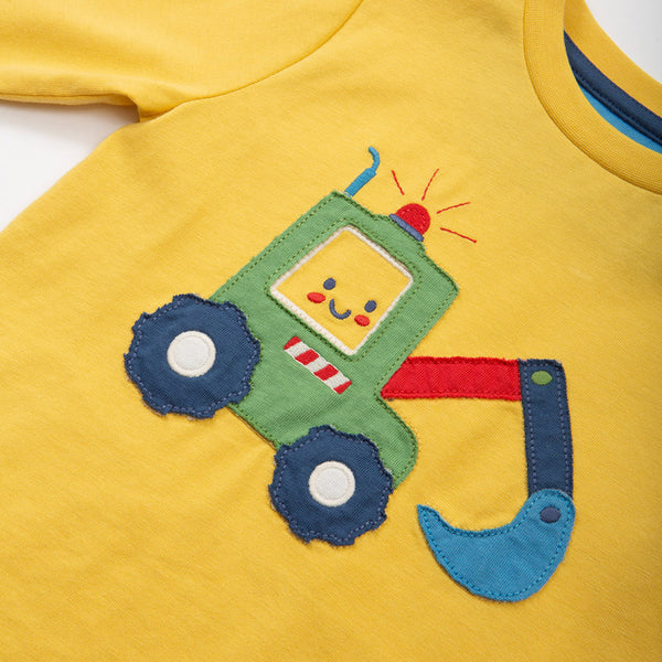 Kite organic Happy digger t-shirt, closeup