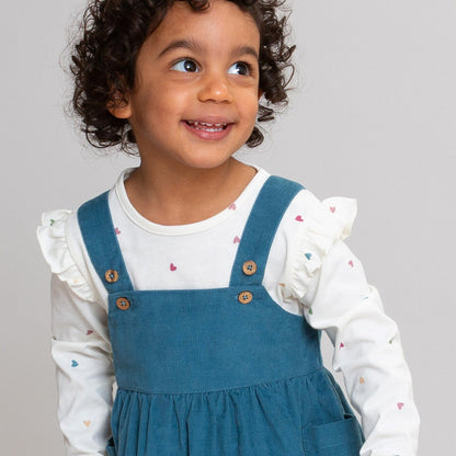 Kite Organic Cotton Long Sleeve Frill T-Shirt - Little Hearts