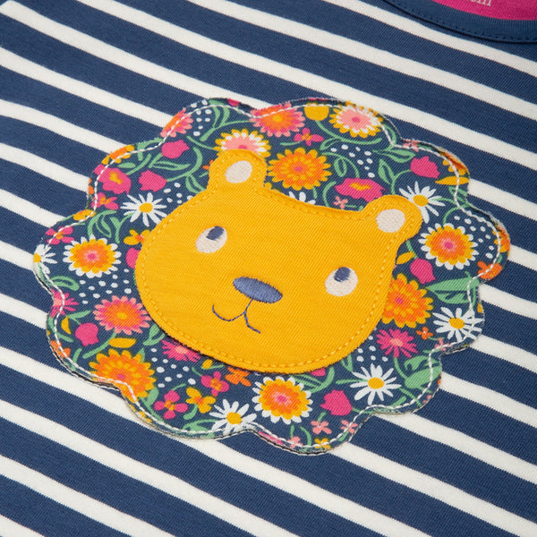 Kite organic Lion appliqué t-shirt, closeup