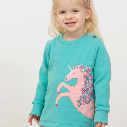 Kite Clothing Organic Girls' Sweatshirt- Merhorse Appliqué