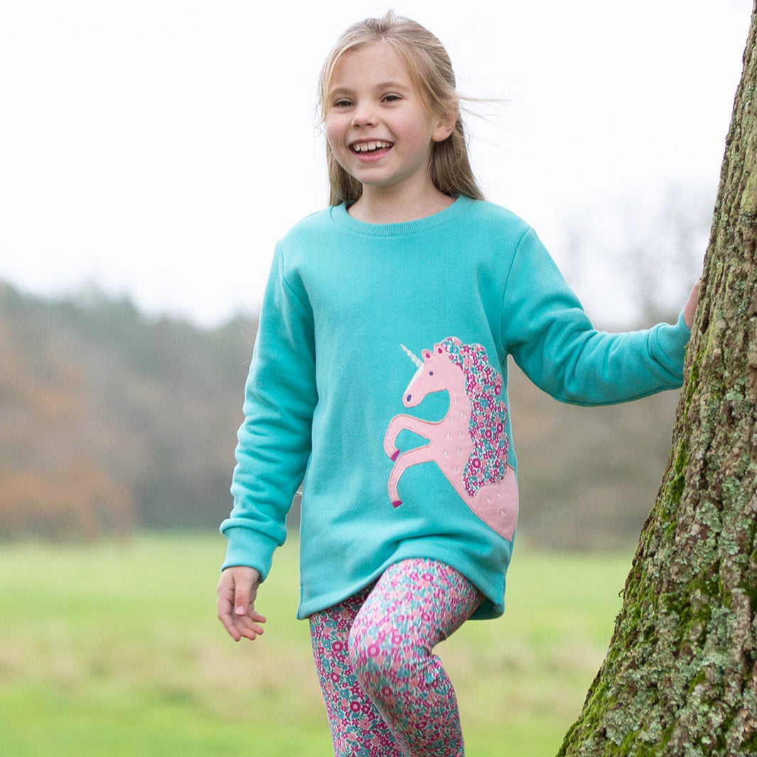 Kite Clothing Organic Girls' Sweatshirt- Merhorse Appliqué