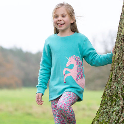 Kite Clothing Organic Girls' Sweatshirt- Merhorse Appliqué