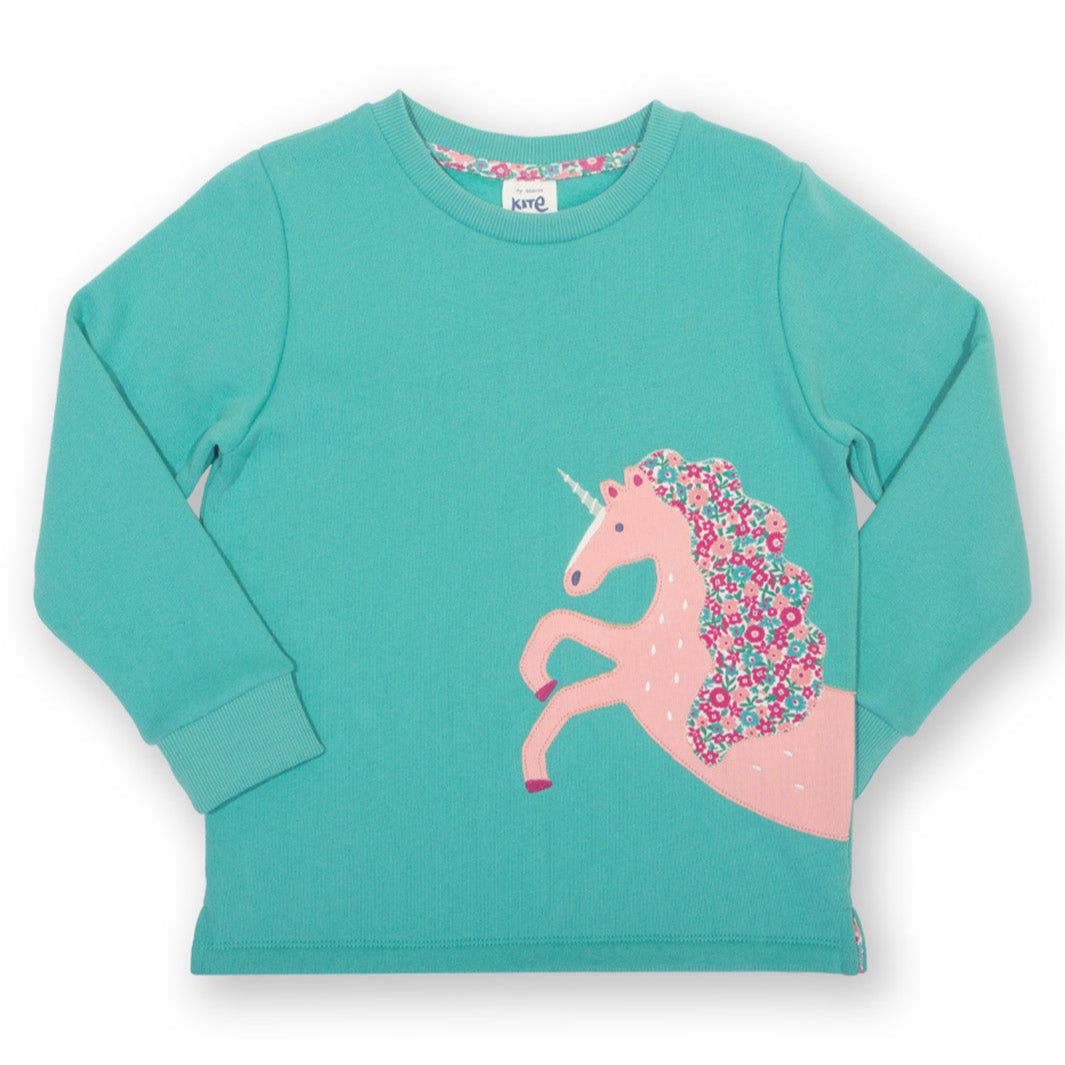 Kite Clothing Organic Girls' Sweatshirt- Merhorse Appliqué