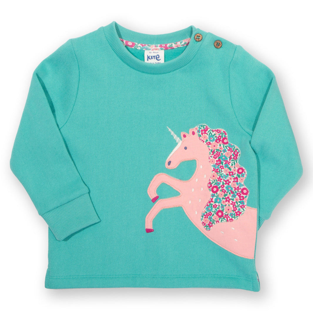 Kite Clothing Organic Girls' Sweatshirt- Merhorse Appliqué