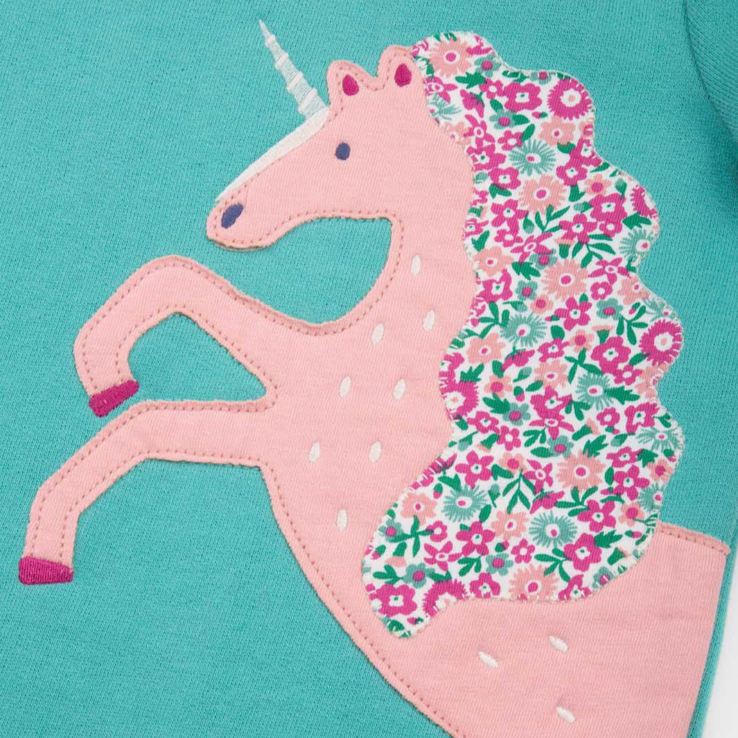 Kite Clothing Organic Girls' Sweatshirt- Merhorse Appliqué