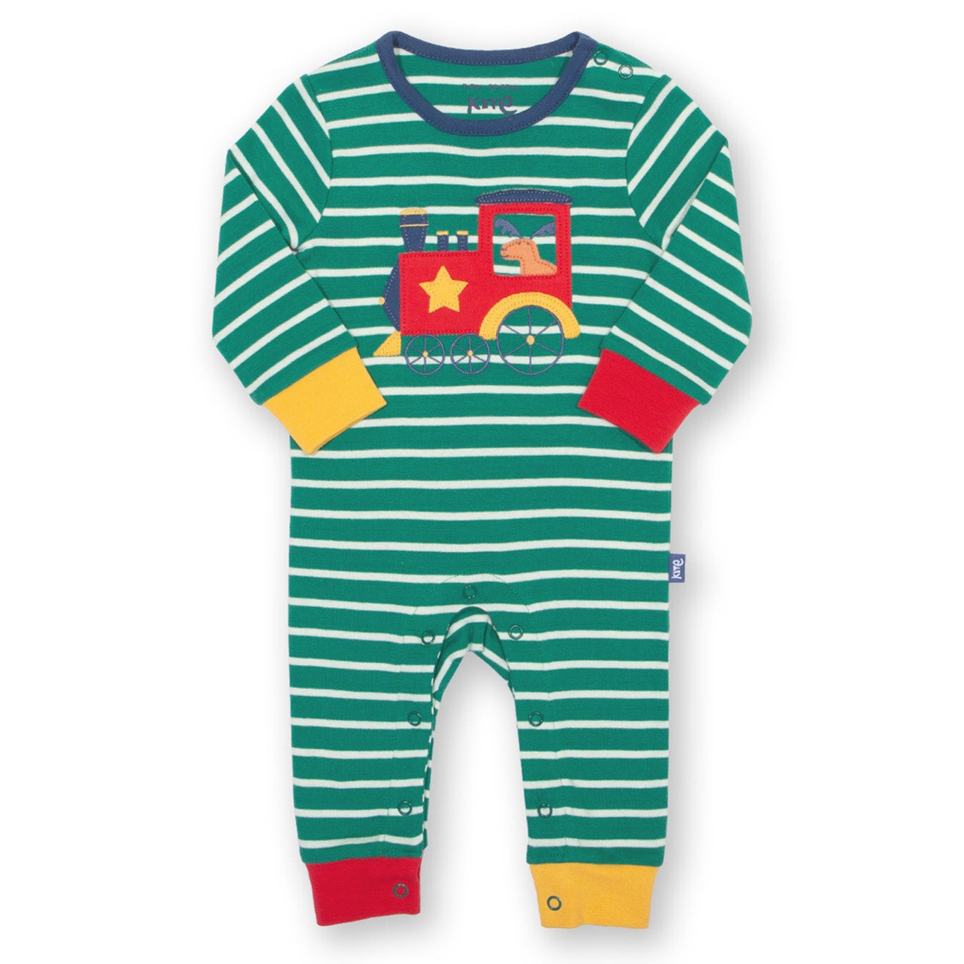 Kite Clothing Organic Baby Romper- Moose & Train Appliqué