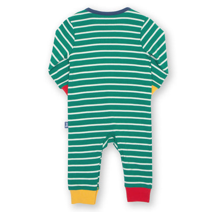 Kite Clothing Organic Baby Romper- Moose & Train Appliqué