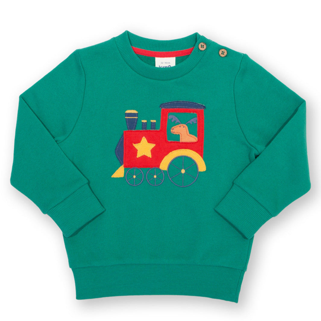 Kite Clothing Organic Boys' Sweatshirt- Moose & Train Appliqué