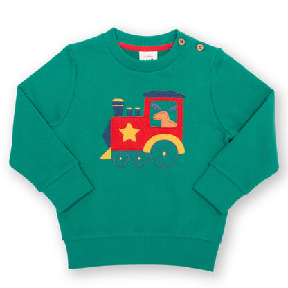 Kite Clothing Organic Boys' Sweatshirt- Moose & Train Appliqué