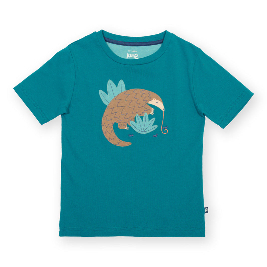 Organic Cotton Short Sleeve T-Shirt Pangolin Appliqué | Kite Clothing