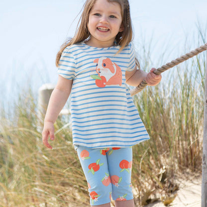 Organic Cotton Peach Print Pedal Pushers Girls Capris | Kite Clothing