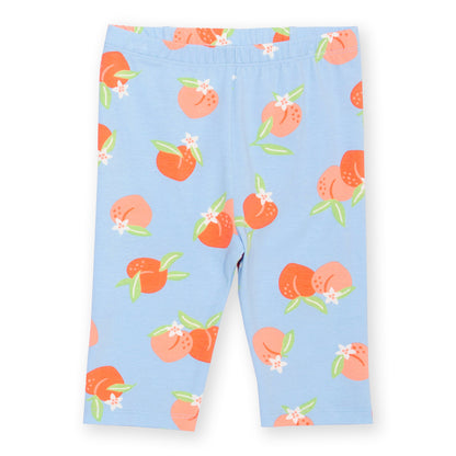 Organic Cotton Peach Print Pedal Pushers Girls Capris | Kite Clothing