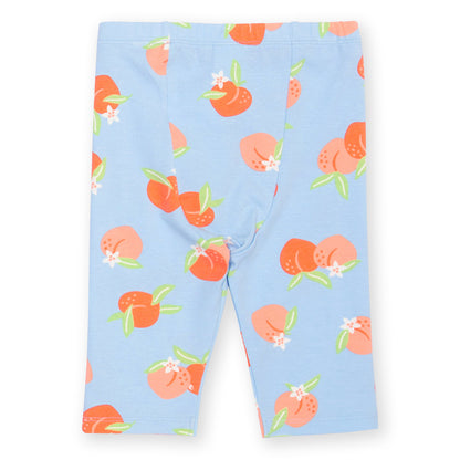 Organic Cotton Peach Print Pedal Pushers Girls Capris | Kite Clothing