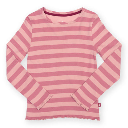 Kite Organic Cotton Long Sleeve Rib T-Shirt - Heather Pink Striped