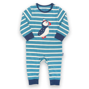 Kite organic Romper- puffin appliqué