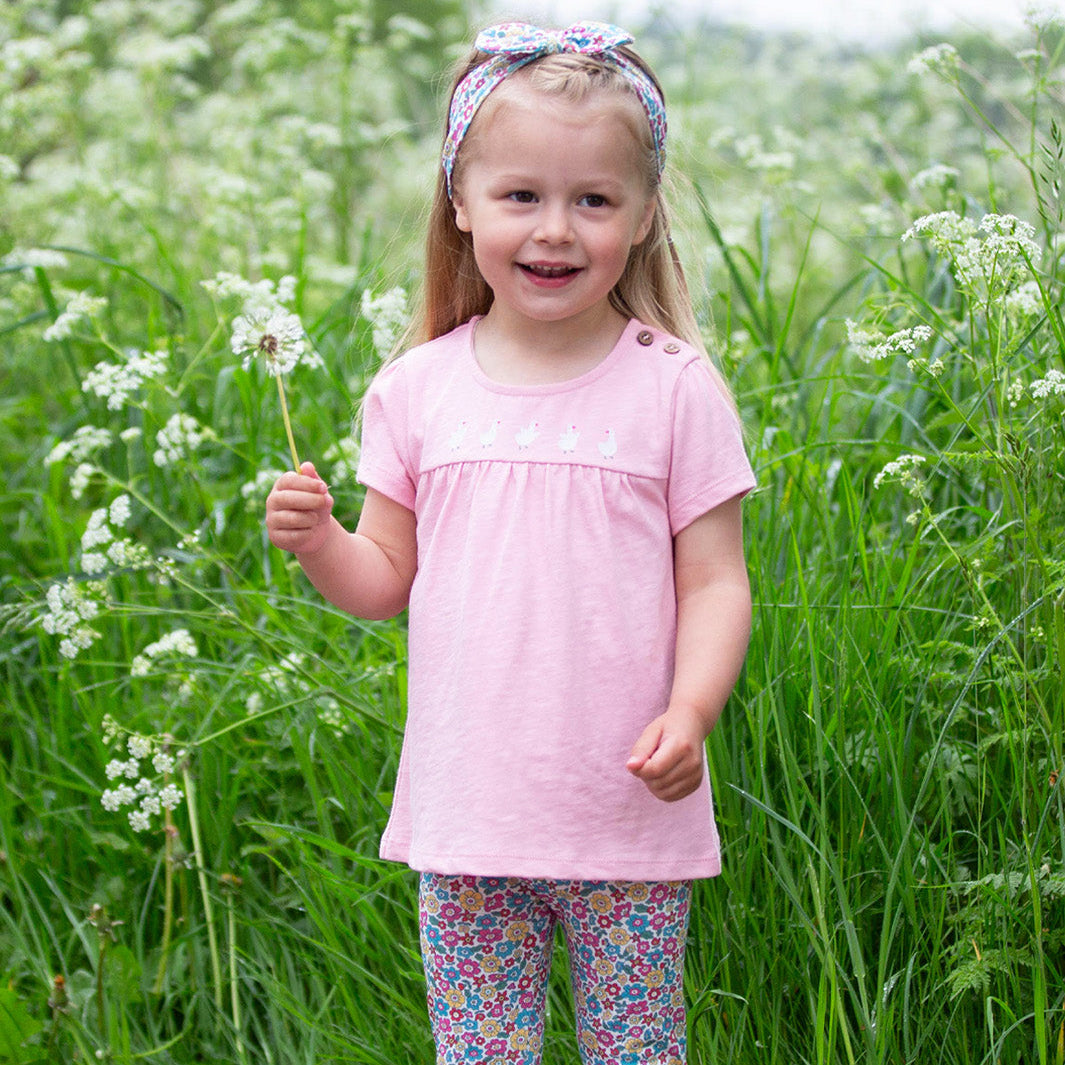 Organic Cotton Short Sleeve Tunic Little Duck Print | Kite Clothing